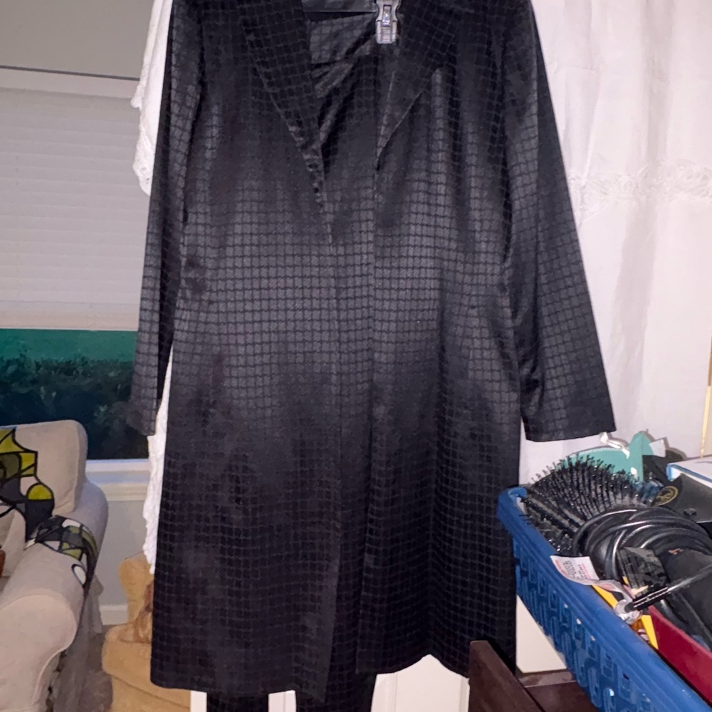 Larry Levine Black Patterned Coat